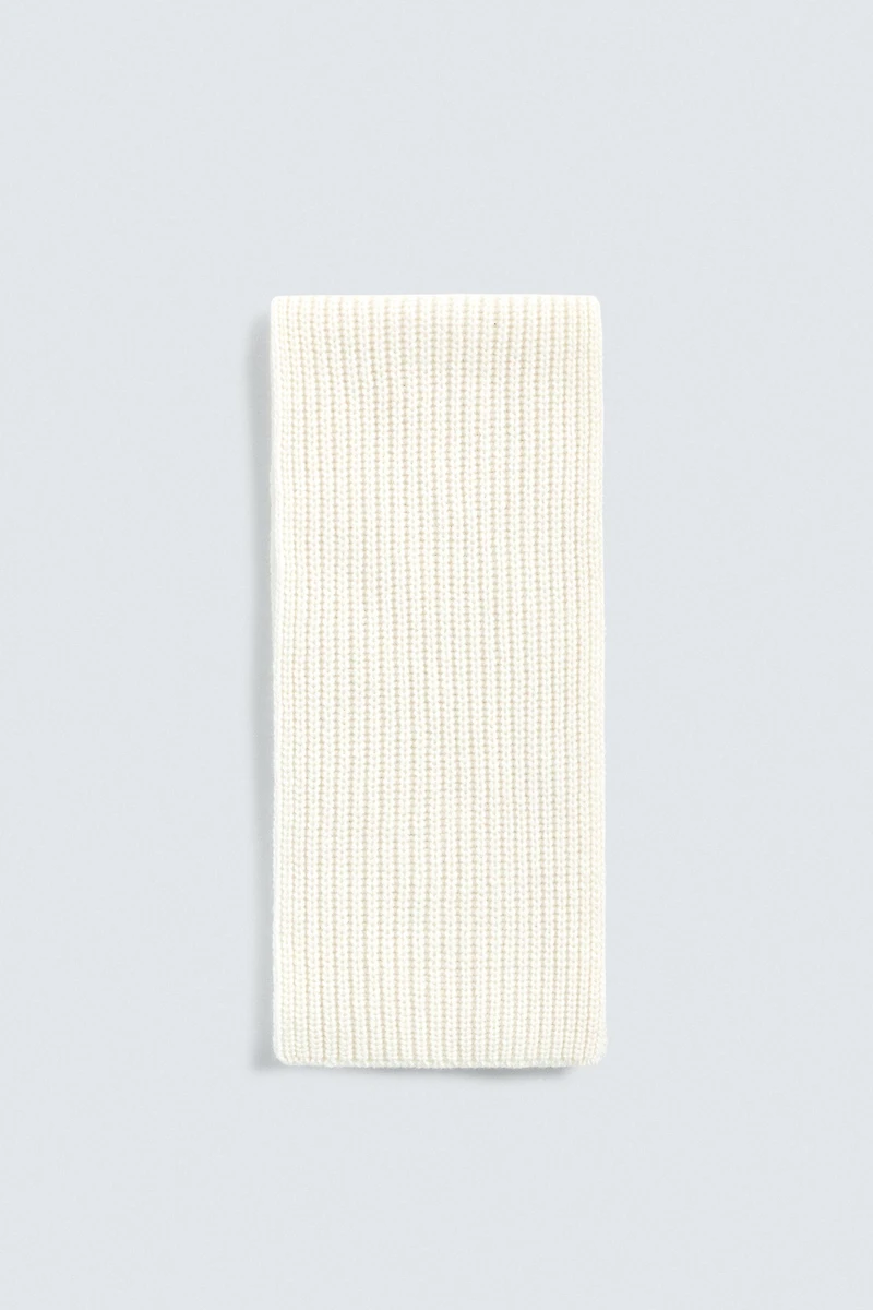 WOOL-CASHMERE KNIT SCARF
