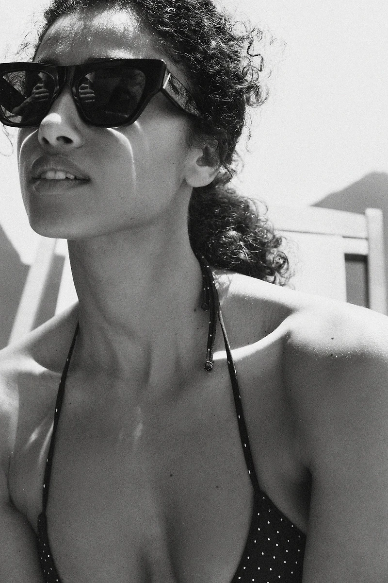 HAUT DE BIKINI FOULARD IMPRIMÉ À POIS