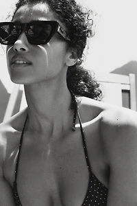 HAUT DE BIKINI FOULARD IMPRIMÉ À POIS