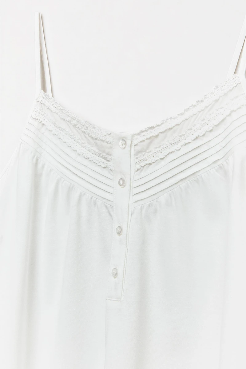 EMBROIDERED COTTON NIGHTGOWN