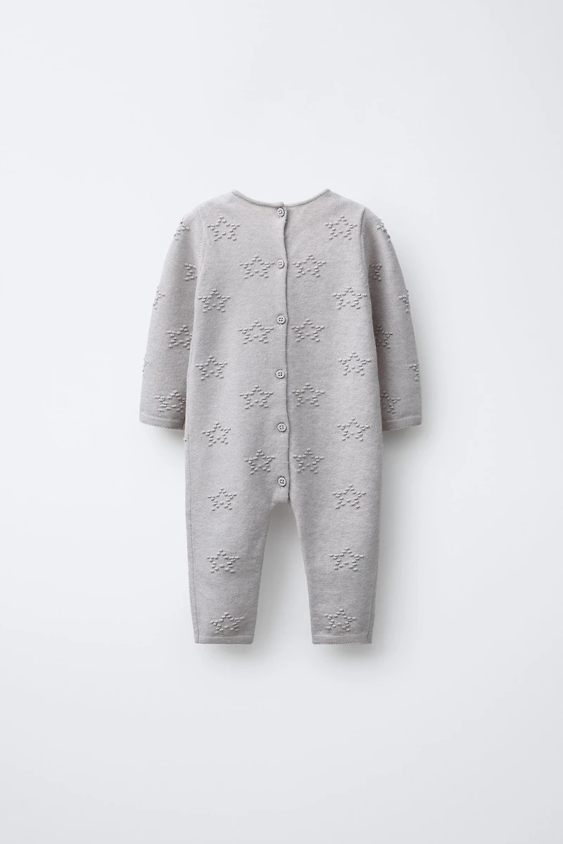 LONG KNIT JUMPSUIT WITH EMBROIDERED STARS