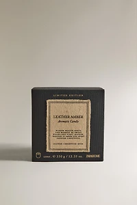 GR) LEATHER AMBER SCENTED CANDLE