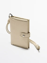 Nappa leather charm card holder