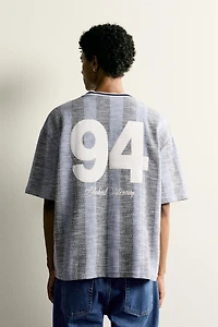 RETRO SOCCER JACQUARD EMBROIDERED SWEATSHIRT