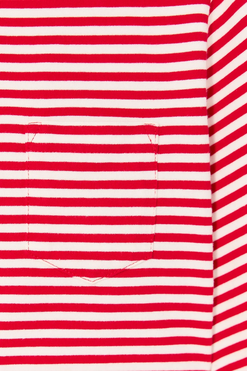 LIMITED EDITION STRIPED CROPPED T-SHIRT WITH POCKET
