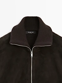 Veste contrastante à col camionneur