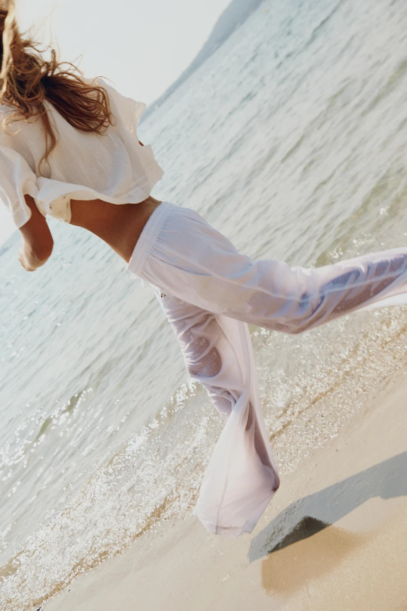 LINEN BLEND STRAIGHT PANTS
