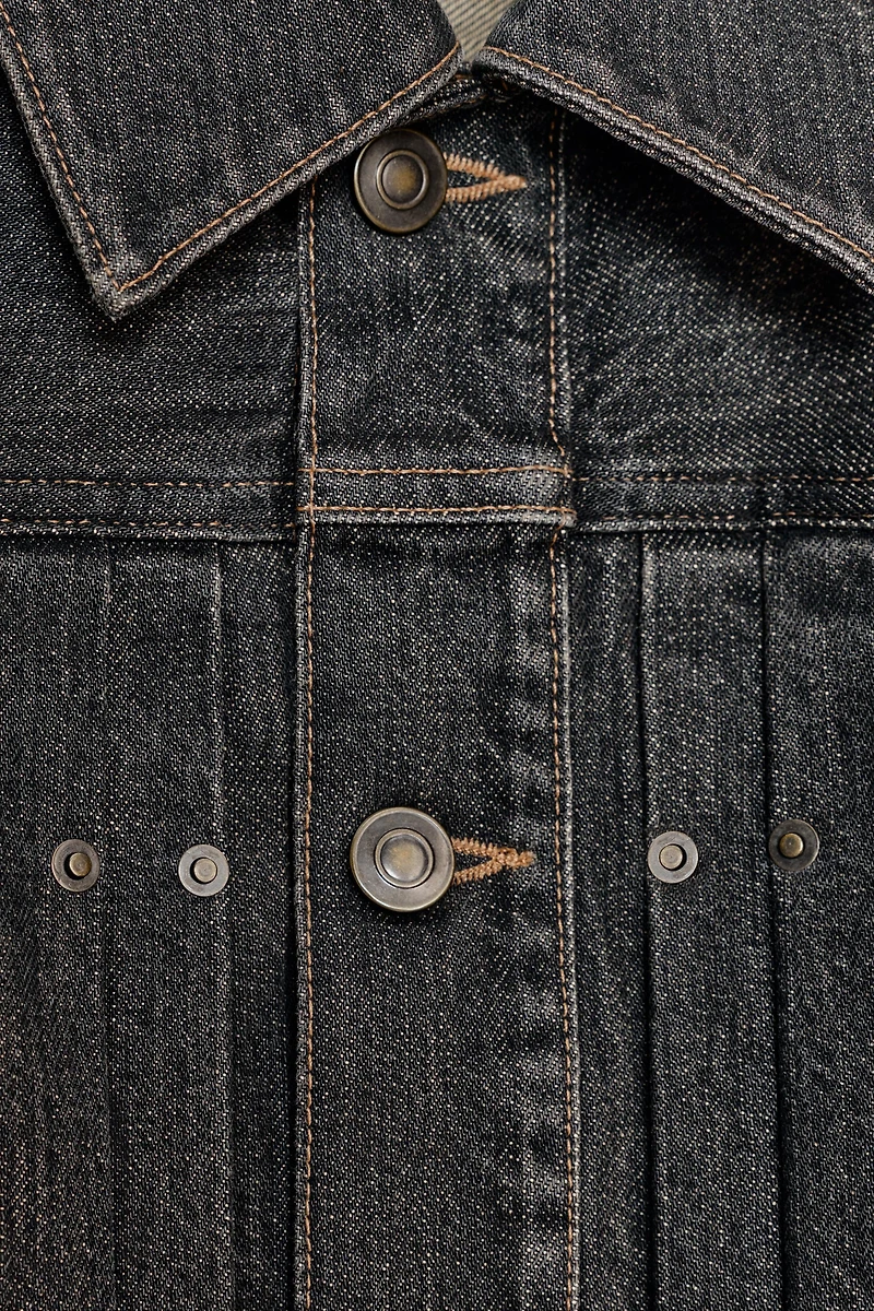 TRF PLEATED SEAM DENIM JACKET
