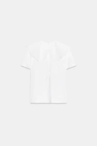 EMBROIDERED PETER PAN COLLAR T-SHIRT