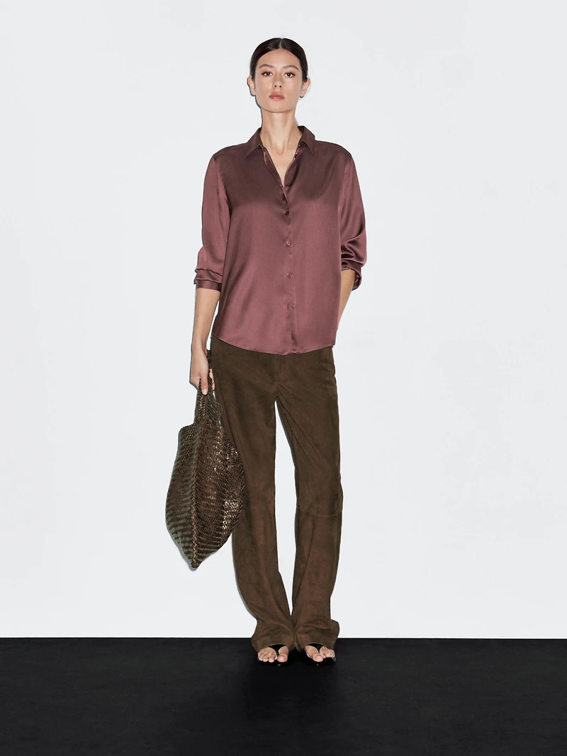 Flowing satin shirt