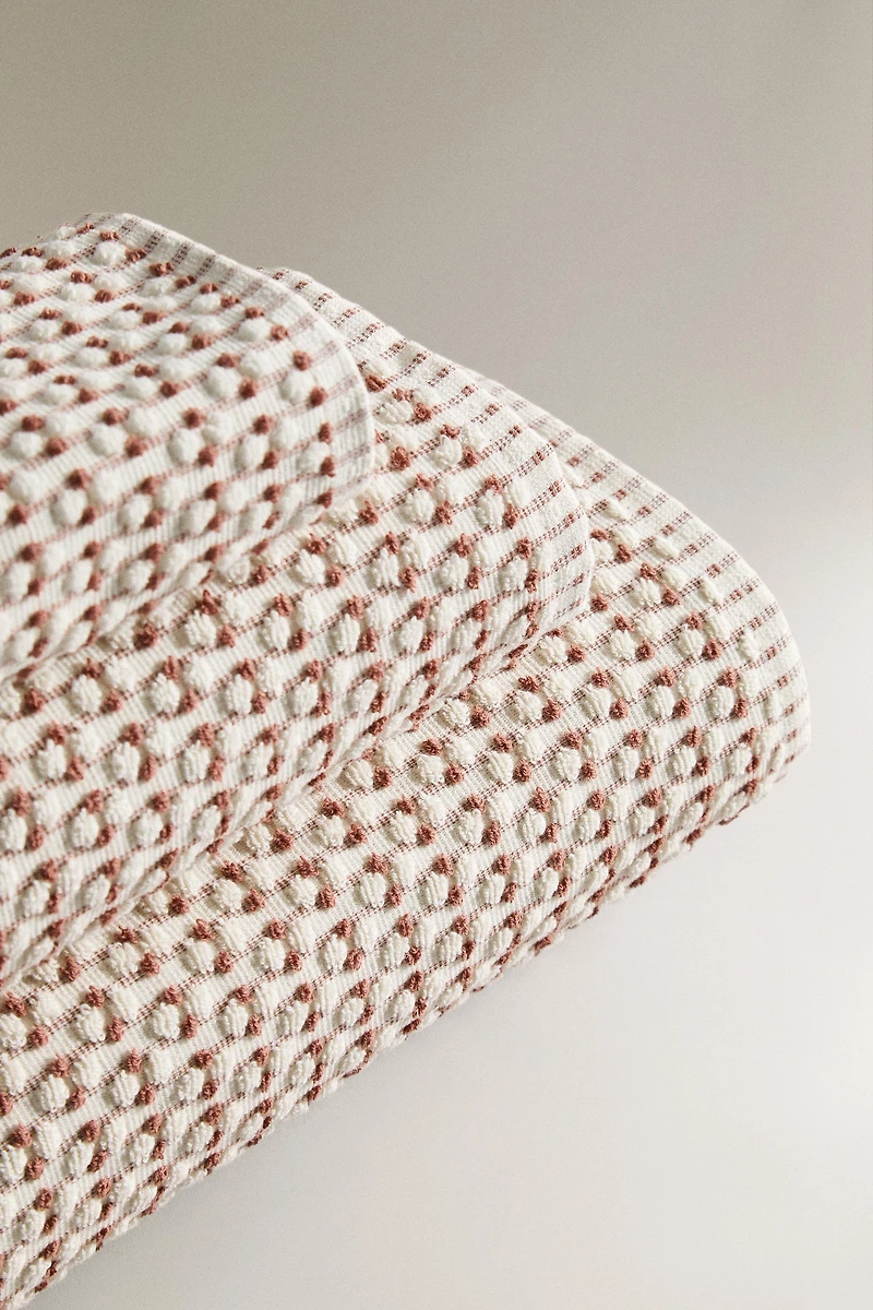 SERVIETTE DE BAIN COTON TEXTURÉE