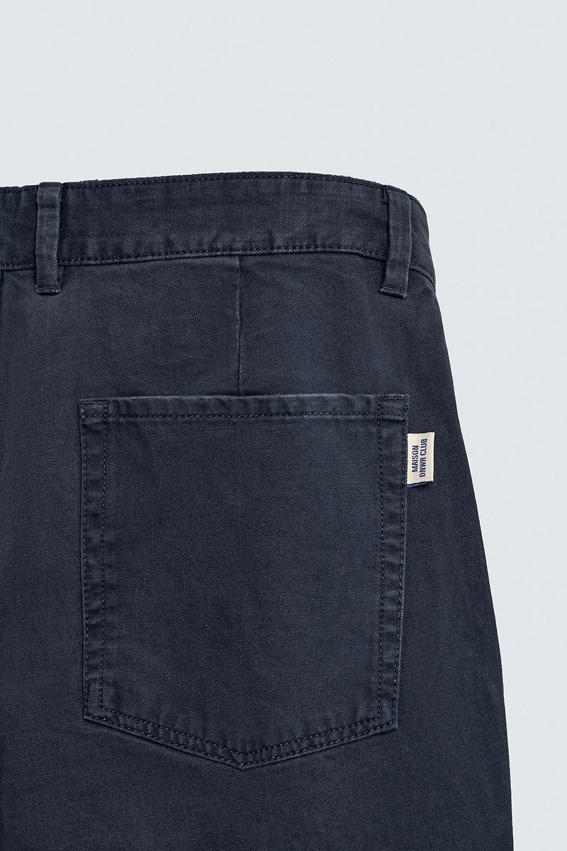 WASHED TAPERED FIT PANTS