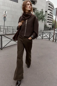 SOFT FAUX LEATHER TRIM JACKET