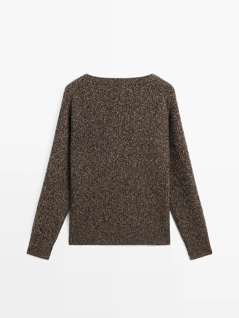 Mouliné V-neck knit jumper