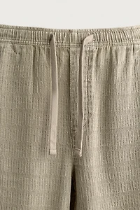 WASHED JACQUARD RELAXED FIT PANTS
