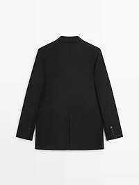 Three-button wool blazer