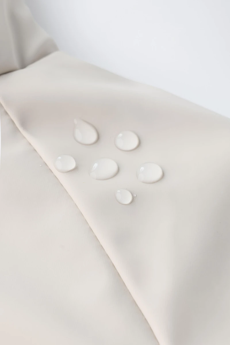 WATER REPELLENT COATED FAUX FUR JACKET