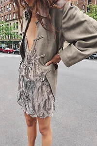 LIMITED EDITION EMBROIDERED BEADED TULLE DRESS