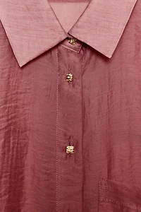 SEMI-SHEER OVERSIZED FLOWY SHIRT