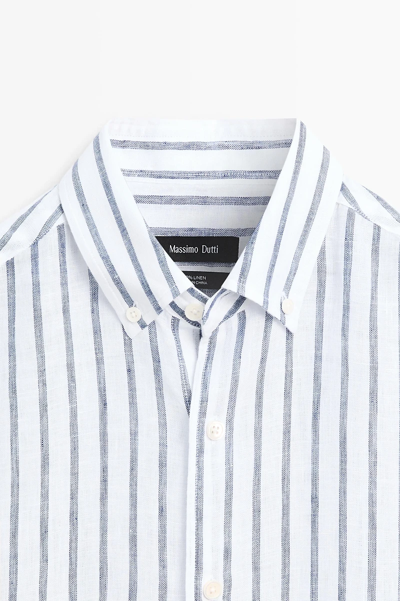 100% linen striped shirt