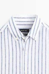 100% linen striped shirt