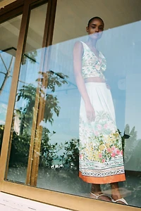 JUPE MIDI CAPE IMPRIMÉE