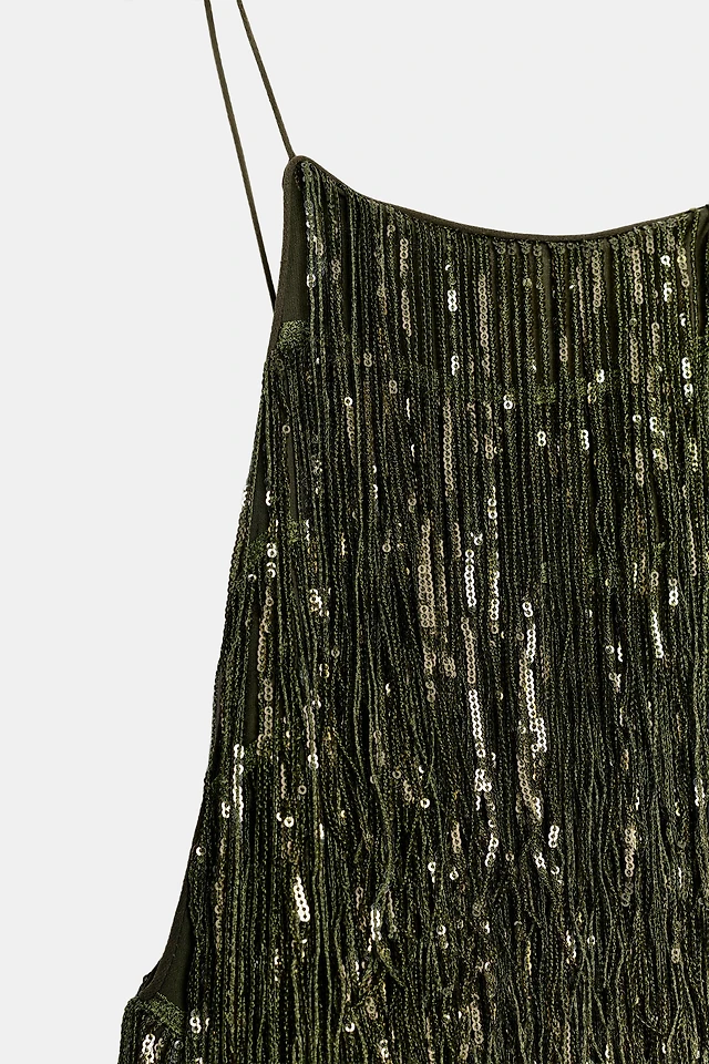 zara shoulder pad sequin dress Zara Dresses | Zara Sparkle Sequin Shoulder Pads Dress Zw Collection | Color: Silver