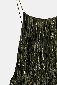 ZW COLLECTION FRINGED SEQUIN DRESS