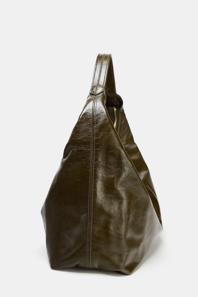 LEATHER OVAL BAG