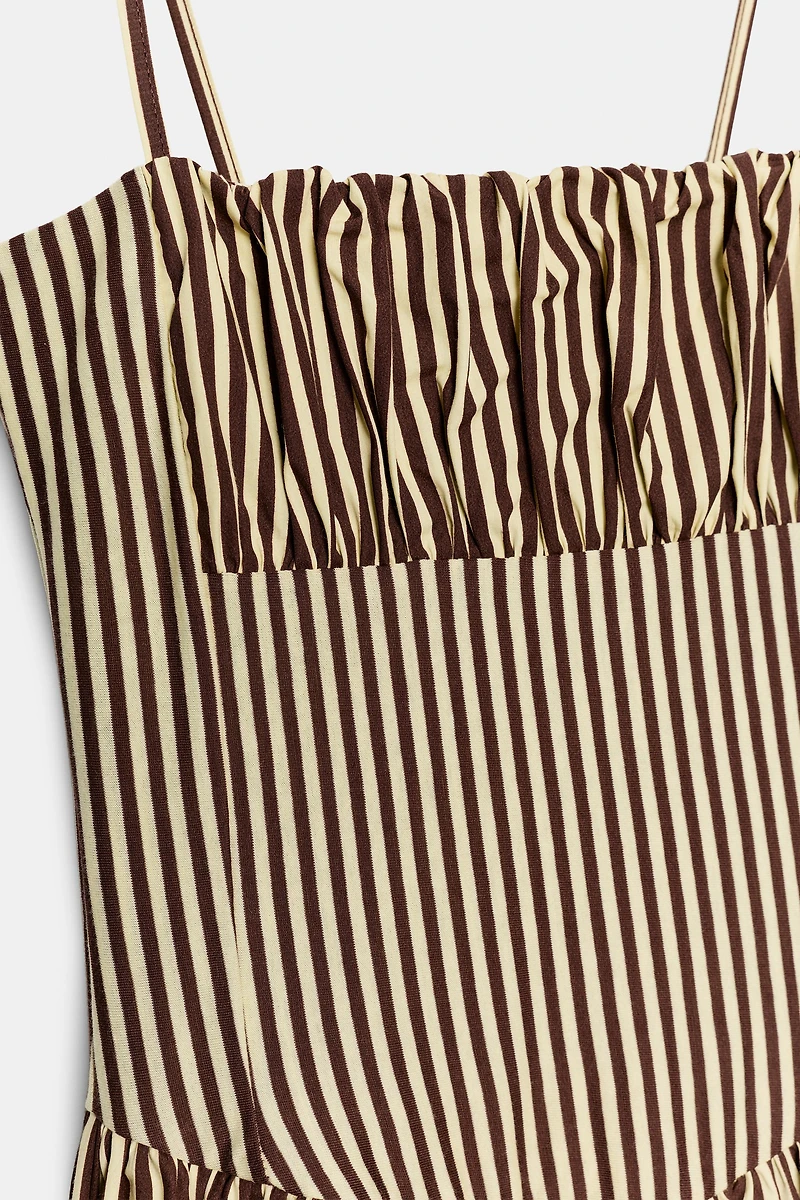 ROBE RAYÉE BIMATIÈRE EN POPELINE
