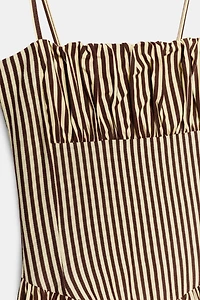 ROBE RAYÉE BIMATIÈRE EN POPELINE