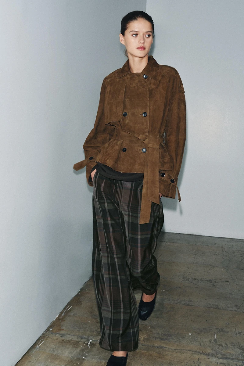 TRENCH COURT EN CUIR DE DAIM ZW COLLECTION ÉDITION LIMITÉE