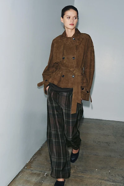 TRENCH COURT EN CUIR DE DAIM ZW COLLECTION ÉDITION LIMITÉE