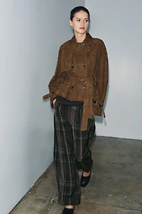 TRENCH COURT EN CUIR DE DAIM ZW COLLECTION ÉDITION LIMITÉE