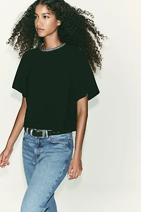 GLITTER NECK TOP