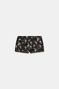 FLORAL JACQUARD MINI SHORTS
