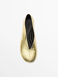 Ballerines cuir métallisé