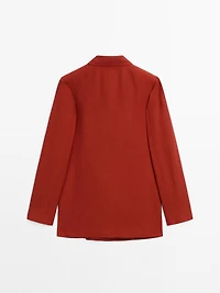 Linen blend shawl collar blazer