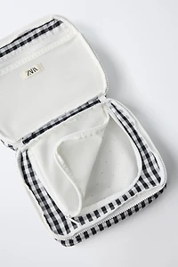 CHECKERED TOILETRY BAG