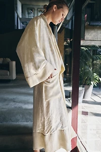 MANTEAU EN MATIÈRES VARIÉES JACQUARD LIN ÉDITION LIMITÉE
