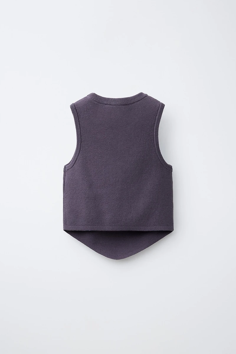 MIRROR EMBELLISHED KNIT TOP