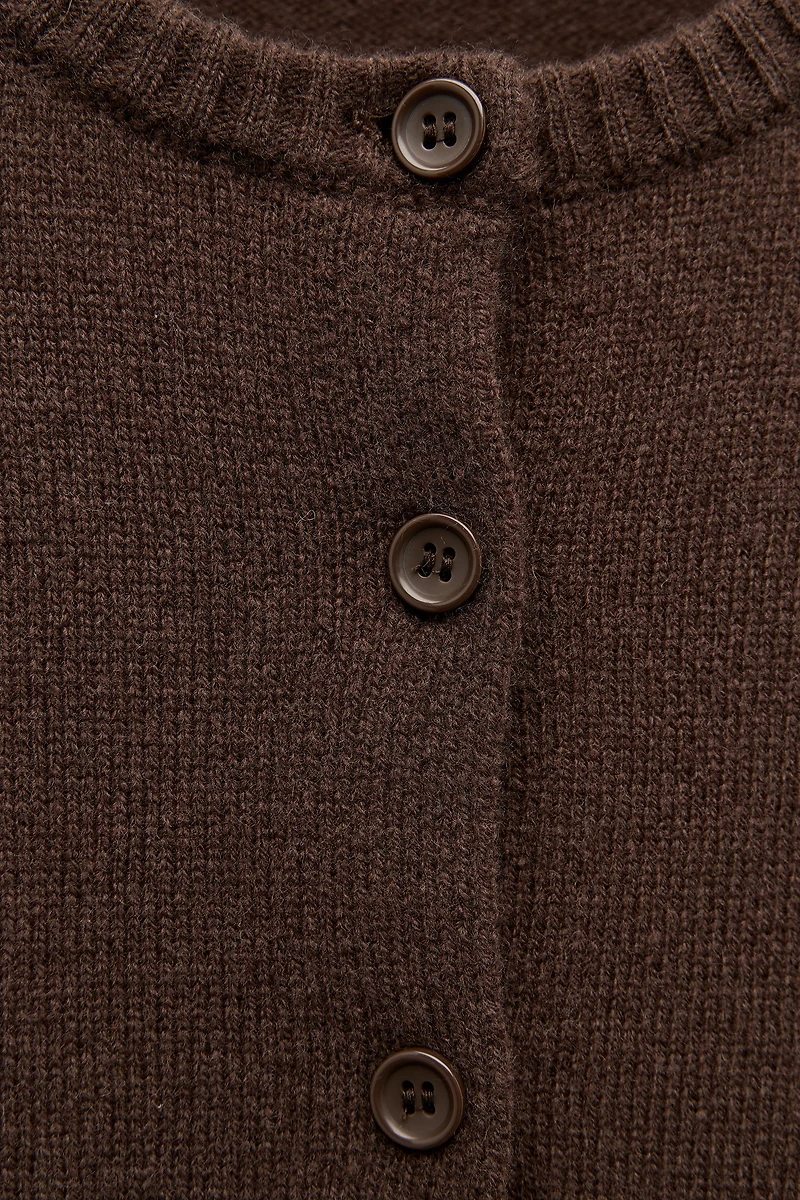 100% WOOL PLAIN KNIT JACKET