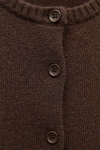 100% WOOL PLAIN KNIT JACKET