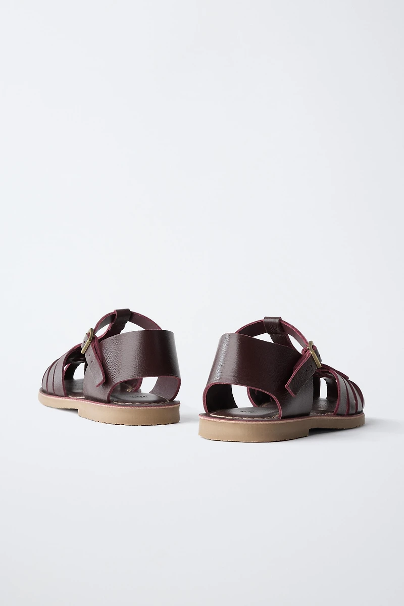 SANDALES STYLE PLAGE EN CUIR