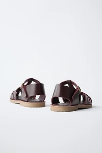 SANDALES STYLE PLAGE EN CUIR