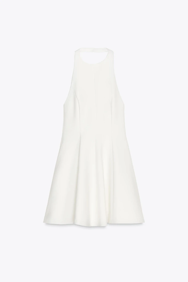 ROBE COURTE HALTER GODETS