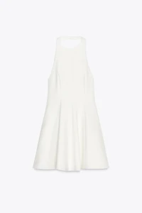 ROBE COURTE HALTER GODETS