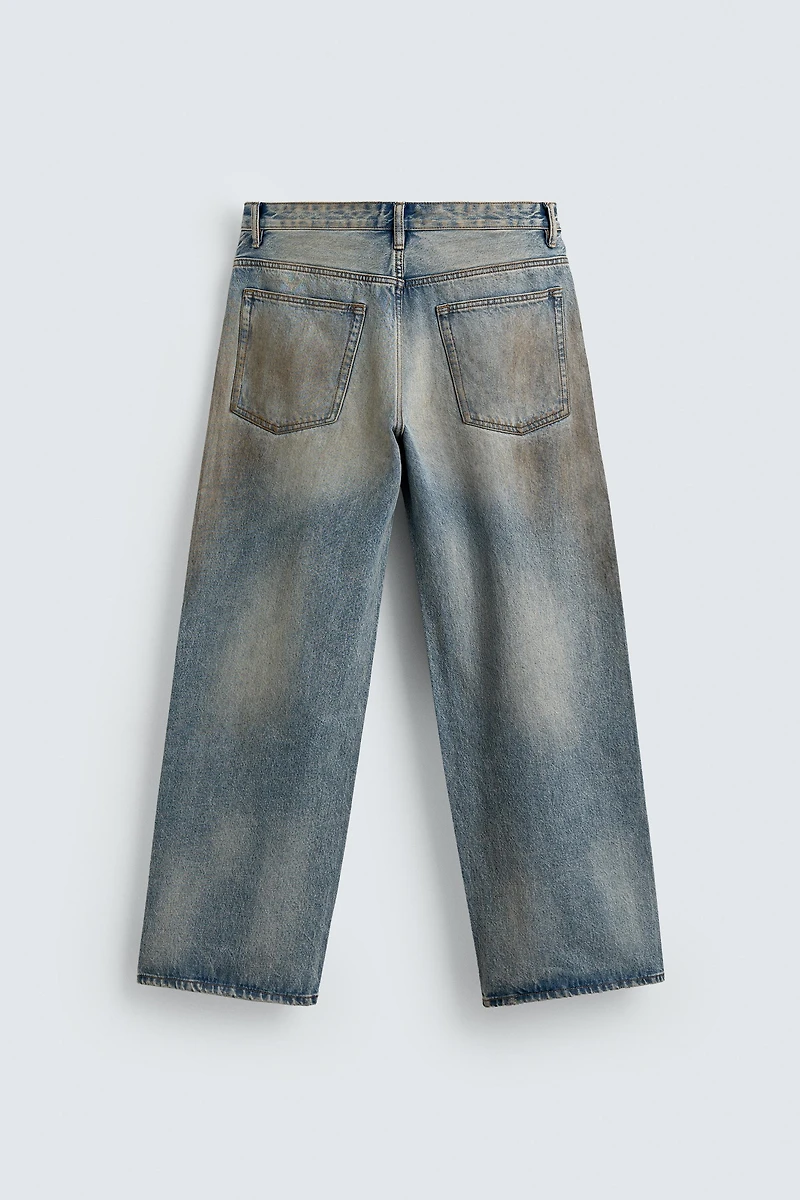 VINTAGE EFFECT BAGGY FIT JEANS