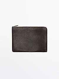 Sac pochette en cuir nappa