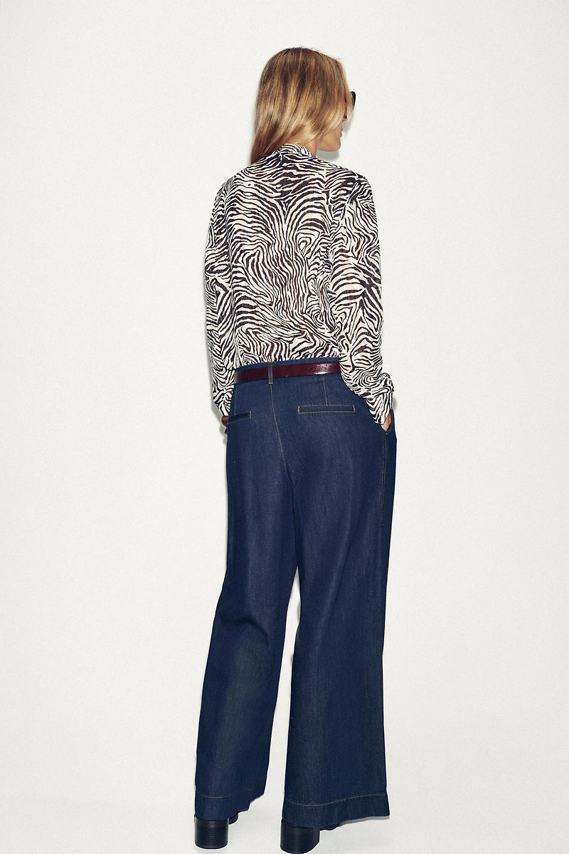 BLOUSE NŒUD IMPRIMÉ ANIMALIER